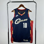 Cleveland Cavaliers 2025-26 throwback edition basketball jersey close-up of moisture-wicking fabric texture in team colors for basketball fans