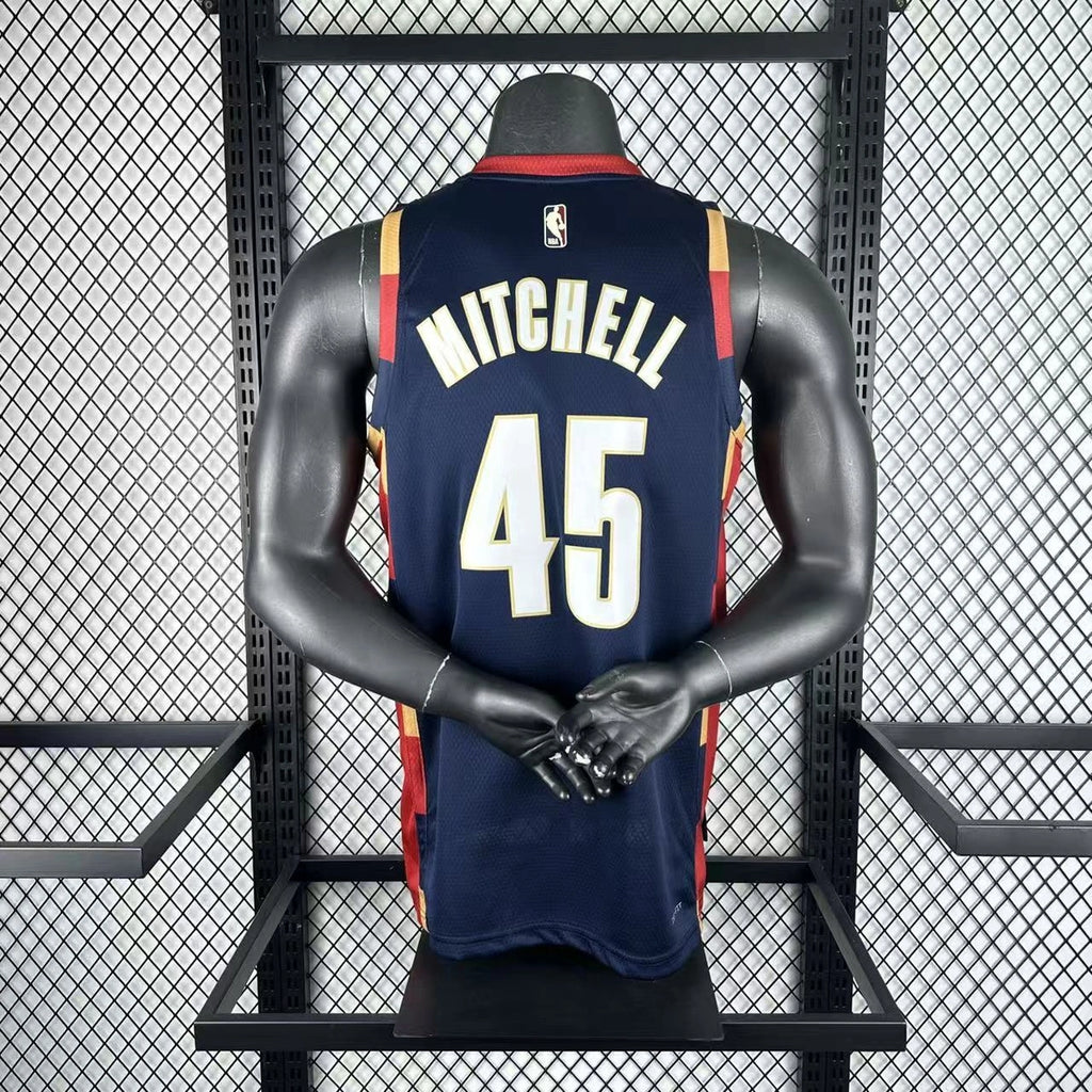 Cleveland Cavaliers 2025-26 throwback edition basketball jersey close-up of moisture-wicking fabric texture in team colors for basketball fans