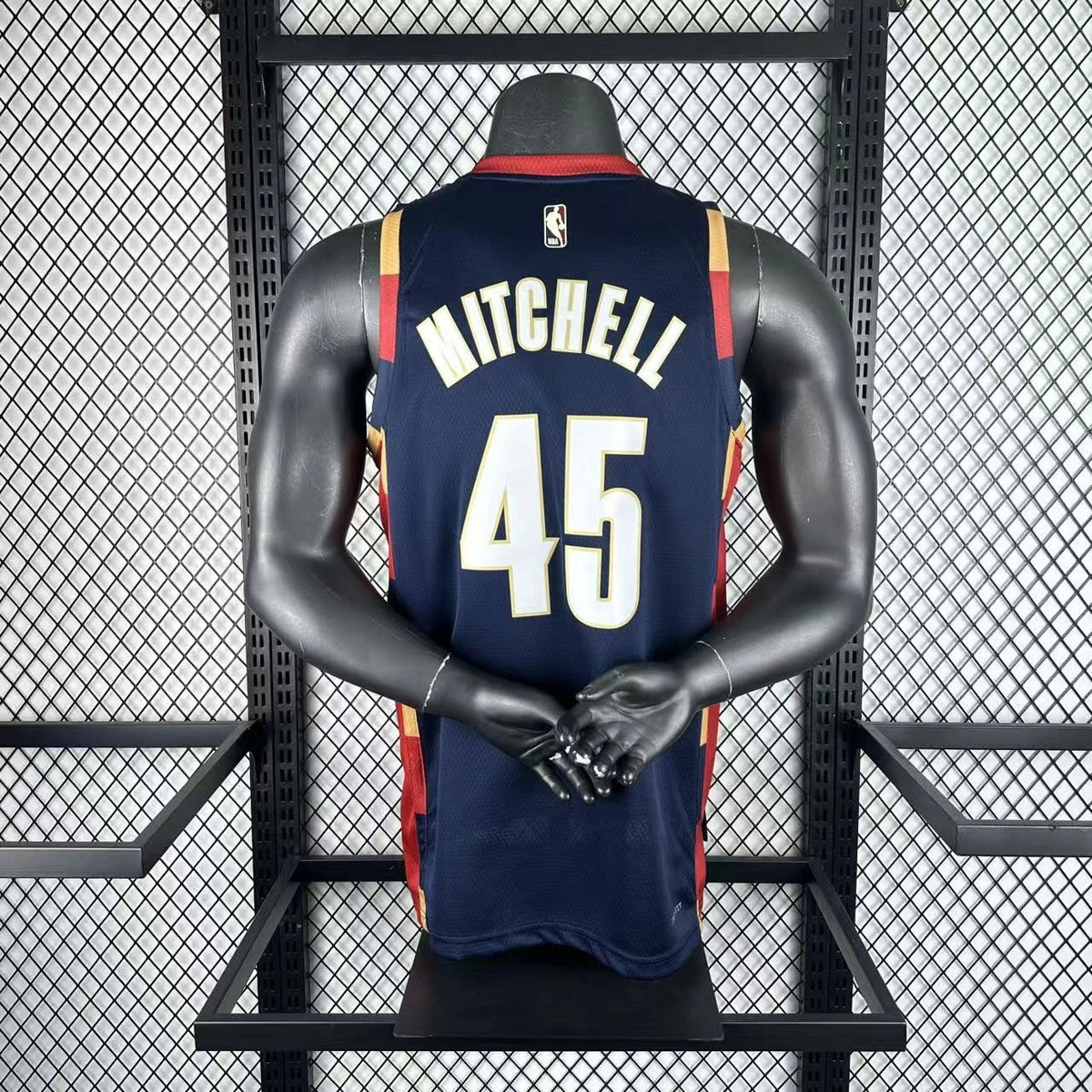 Cleveland Cavaliers 2025-26 throwback edition basketball jersey close-up of moisture-wicking fabric texture in team colors for basketball fans
