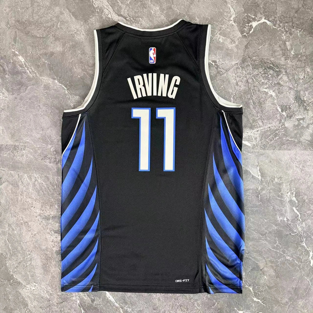 Dallas Mavericks 2025-26 city edition basketball jersey close-up of moisture-wicking fabric texture in team colors for basketball fans