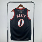 Philadelphia 76ers 2025-26 throwback edition basketball jersey back view in black for basketball fans