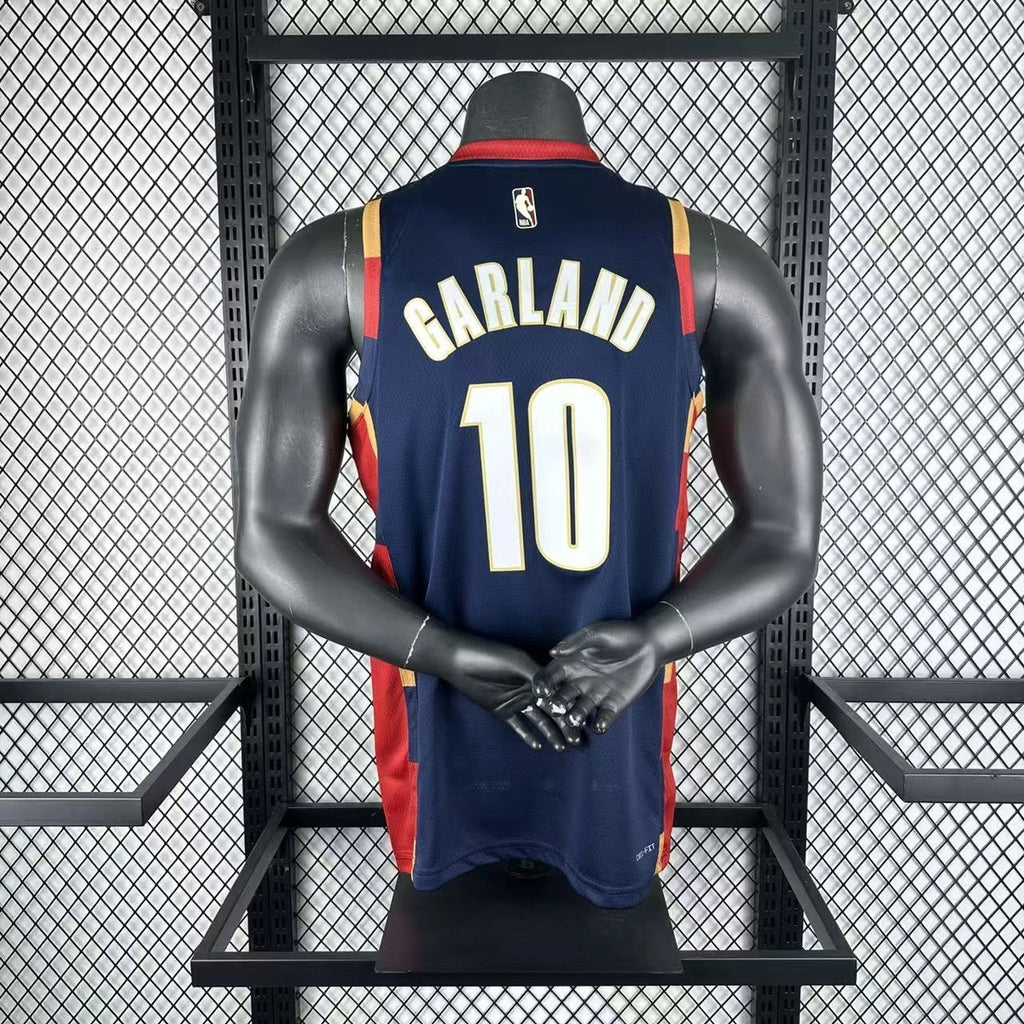 Cleveland Cavaliers 2025-26 throwback edition basketball jersey additional angle view in team colors for basketball fans