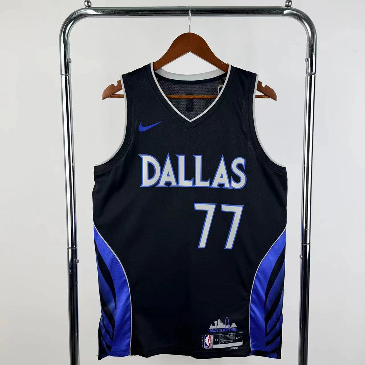 Dallas Mavericks 2025-26 city edition basketball jersey additional angle view in team colors for basketball fans