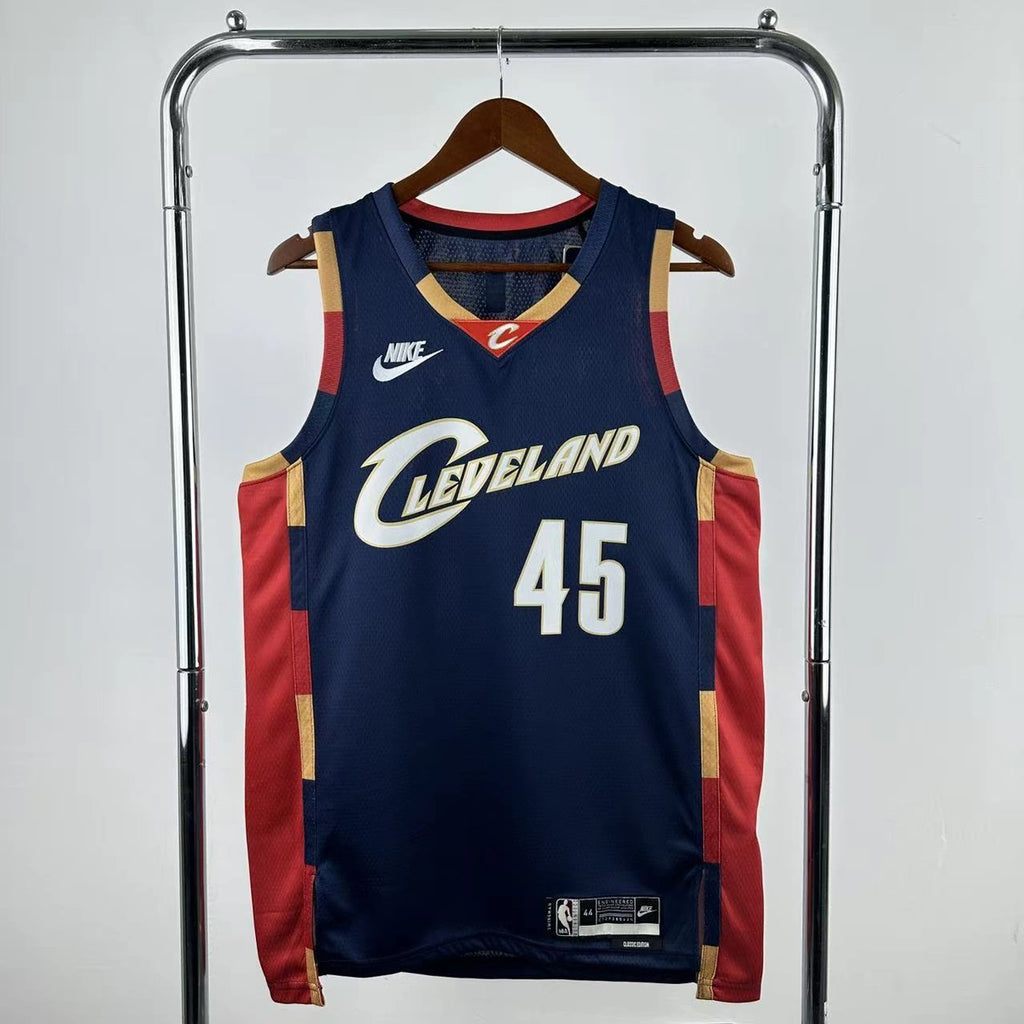 Cleveland Cavaliers 2025-26 throwback edition basketball jersey additional angle view in team colors for basketball fans