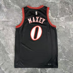 Philadelphia 76ers 2025-26 throwback edition basketball jersey close-up of team logo embroidery in black for basketball fans