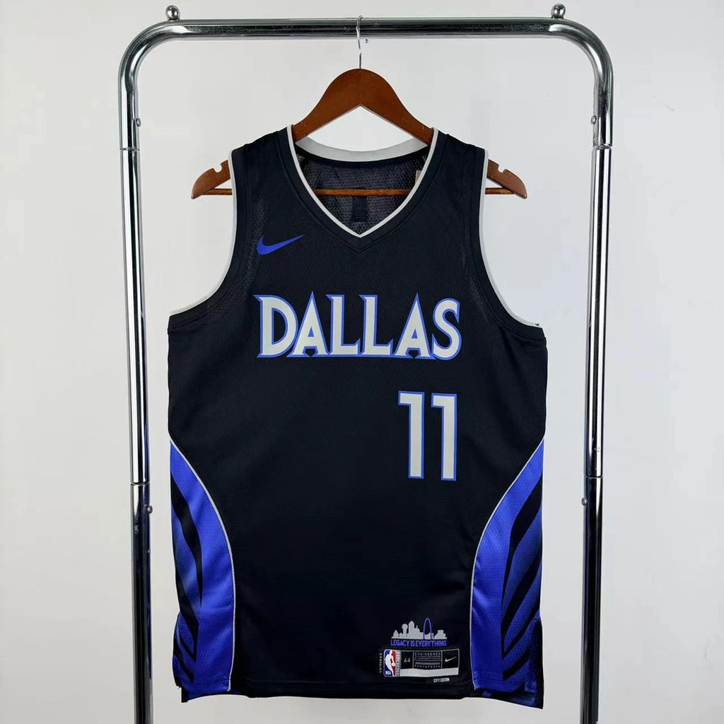 Dallas Mavericks 2025-26 city edition basketball jersey front flat lay view in team colors for basketball fans