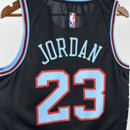 Chicago Bulls 2025-26 city edition basketball jersey front flat lay view in team colors for basketball fans