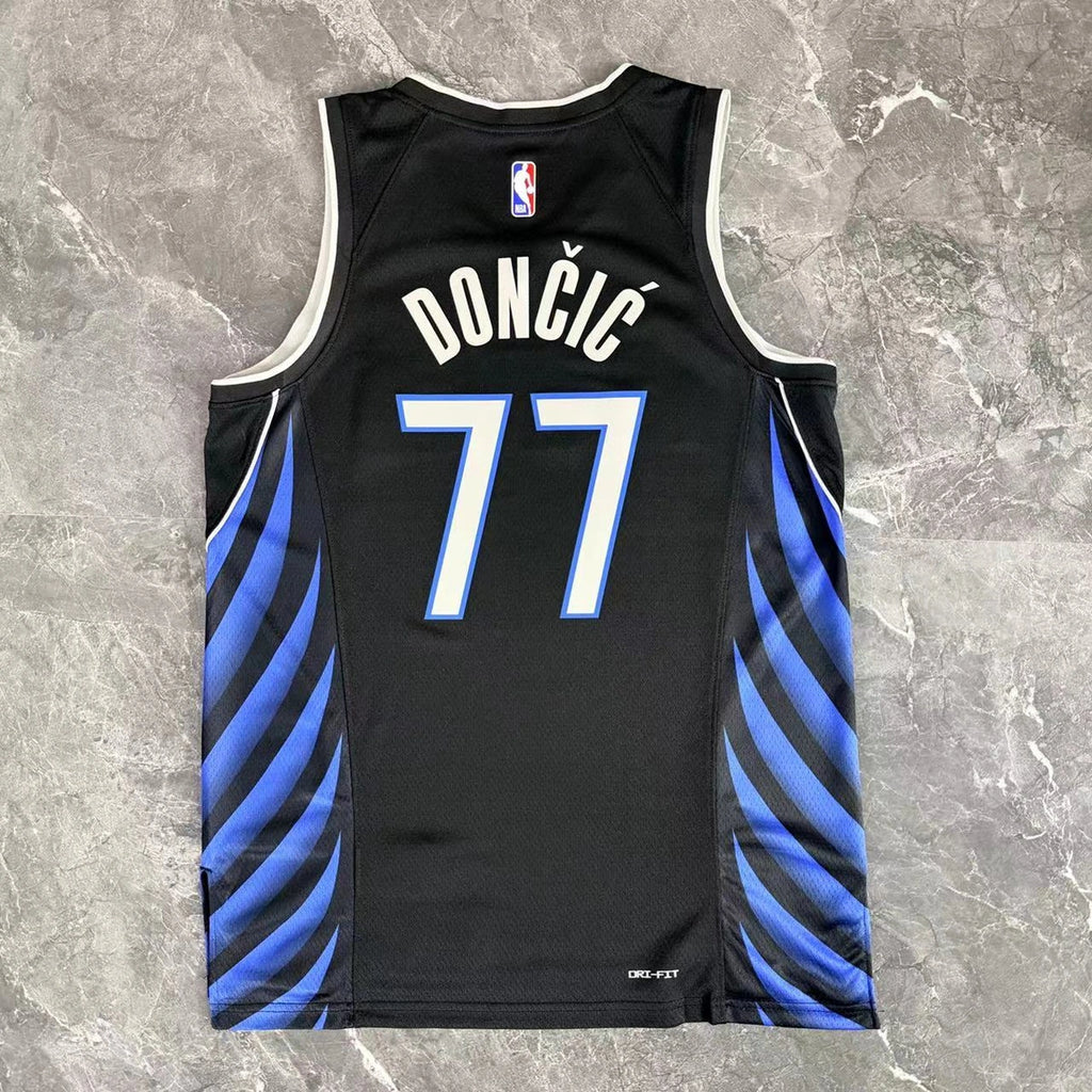 Dallas Mavericks 2025-26 city edition basketball jersey back flat lay view in team colors for basketball fans