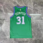 Dallas Mavericks 2025-26 throwback edition basketball jersey close-up of team logo embroidery in green for basketball fans