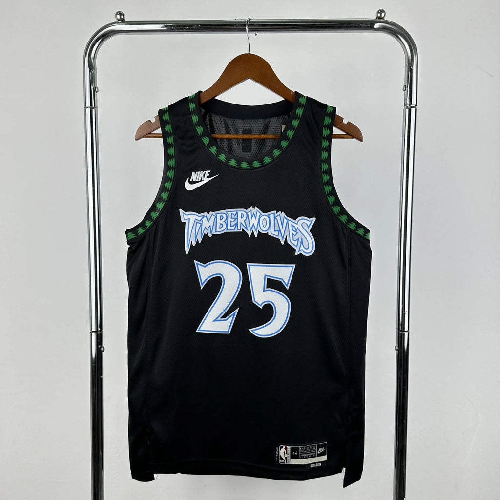 Minnesota Timberwolves 2025-26 throwback edition basketball jersey front view in team colors for basketball fans