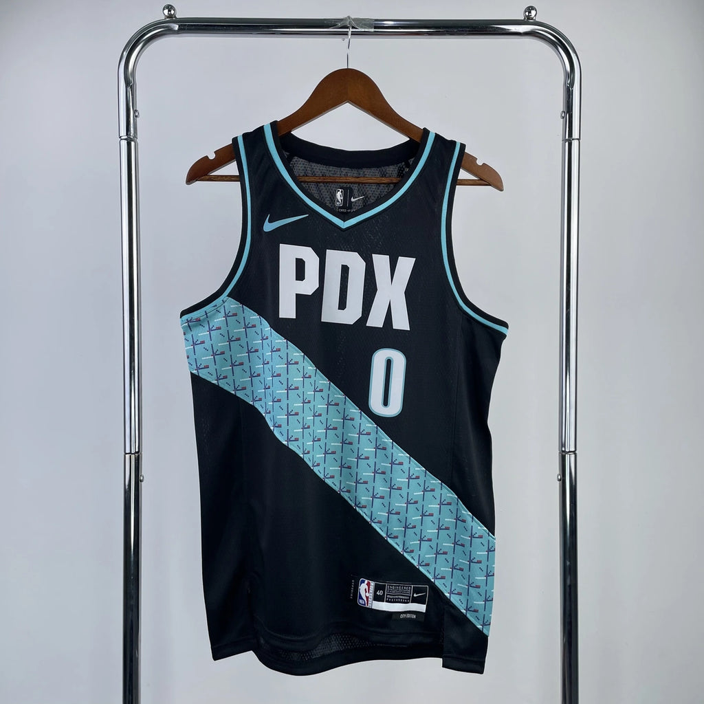Portland Trail Blazers 2025-26 city edition basketball jersey front view in team colors for basketball fans