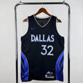 Dallas Mavericks 2025-26 throwback edition basketball jersey front view in green for basketball fans