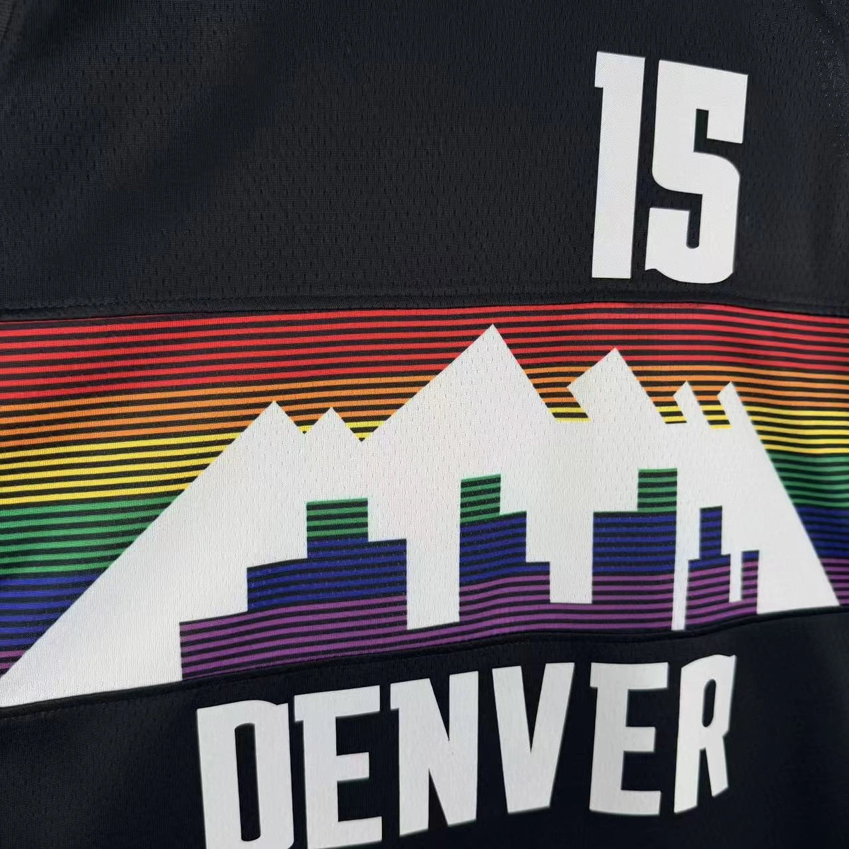 Denver Nuggets 2025-26 city edition basketball jersey detailed side view in team colors for basketball fans