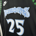Minnesota Timberwolves 2025-26 throwback edition basketball jersey close-up of moisture-wicking fabric texture in team colors for basketball fans