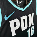 Portland Trail Blazers 2025-26 home basketball jersey additional angle view in team colors for basketball fans