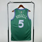 Dallas Mavericks 2025-26 throwback edition basketball jersey back view in green for basketball fans