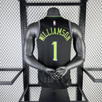 New Orleans Pelicans 2025-26 city edition basketball jersey angled back view in team colors for basketball fans