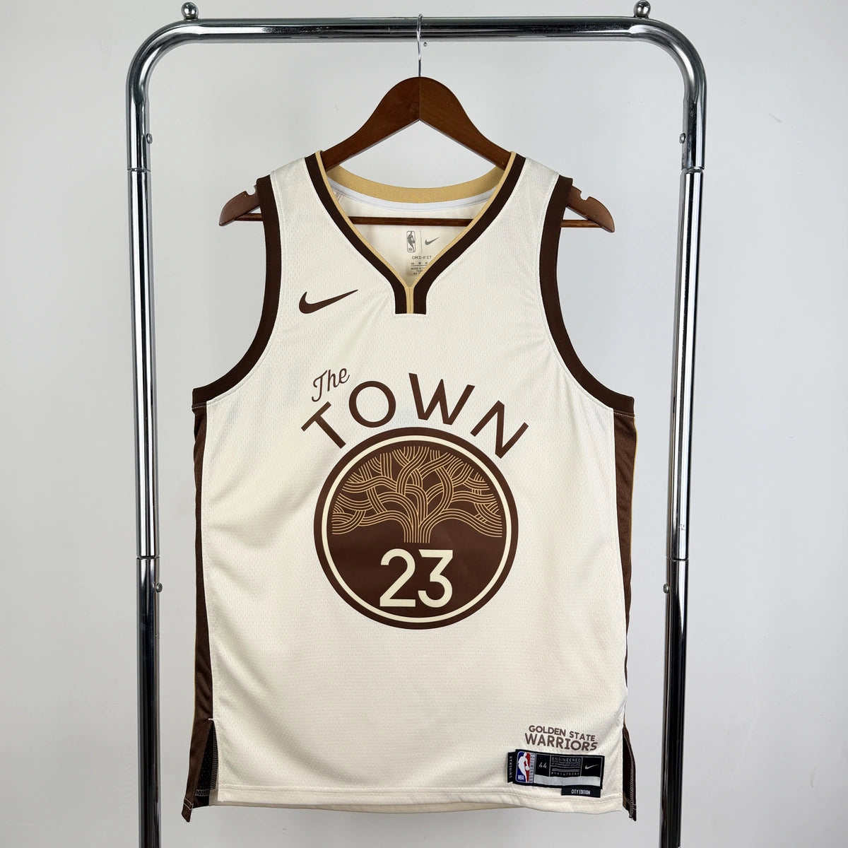 Golden State Warriors 2025-26 city edition basketball jersey front view in team colors for basketball fans