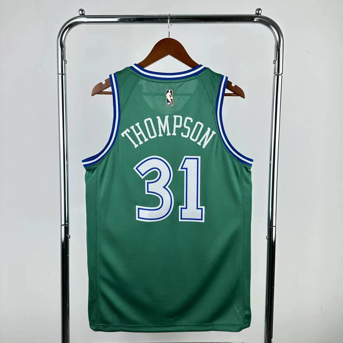 Dallas Mavericks 2025-26 throwback edition basketball jersey back view in green for basketball fans