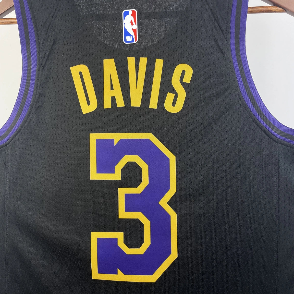 Los Angeles Lakers 2025-26 city edition basketball jersey close-up of jersey number and player name in team colors for basketball fans
