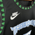 Minnesota Timberwolves 2025-26 throwback edition basketball jersey close-up of jersey number and player name in team colors for basketball fans