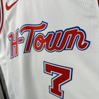Houston Rockets 2025-26 city edition basketball jersey angled back view in team colors for basketball fans