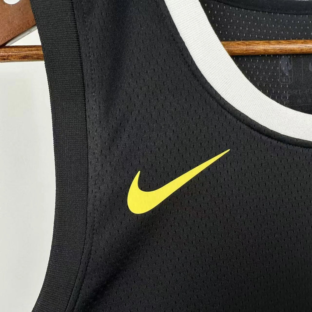 Denver Nuggets 2025-26 city edition basketball jersey close-up of collar and neckline stitching in team colors for basketball fans