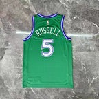 Dallas Mavericks 2025-26 throwback edition basketball jersey angled back view in green for basketball fans