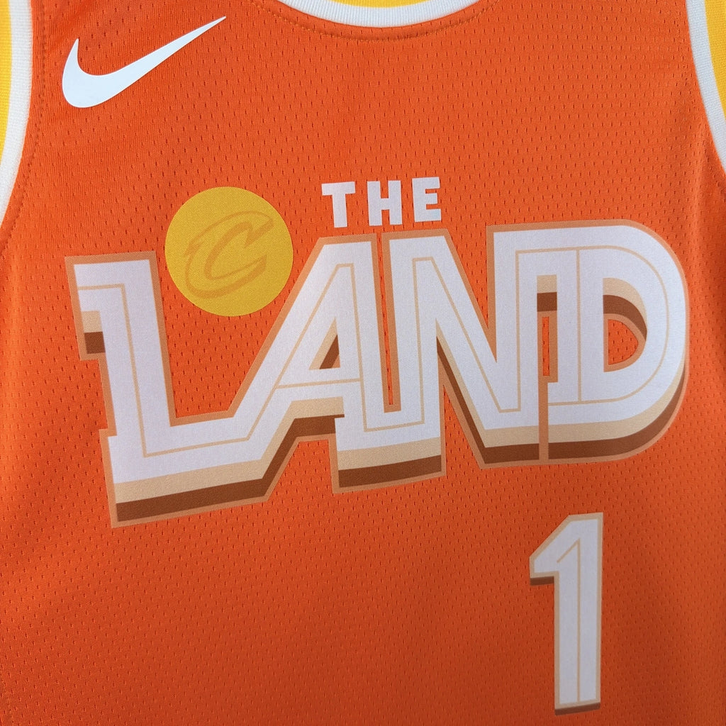 Cleveland Cavaliers 2025-26 city edition basketball jersey close-up of team logo embroidery in team colors for basketball fans