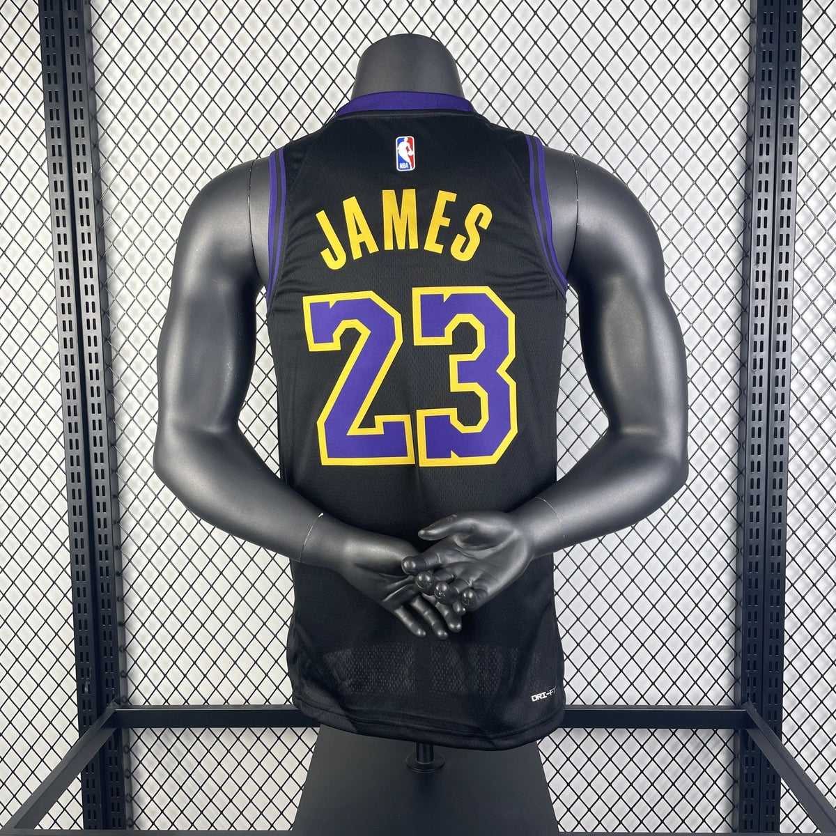 Los Angeles Lakers 2025-26 city edition basketball jersey side angle view in team colors for basketball fans