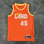 Cleveland Cavaliers 2025-26 city edition basketball jersey angled back view in team colors for basketball fans