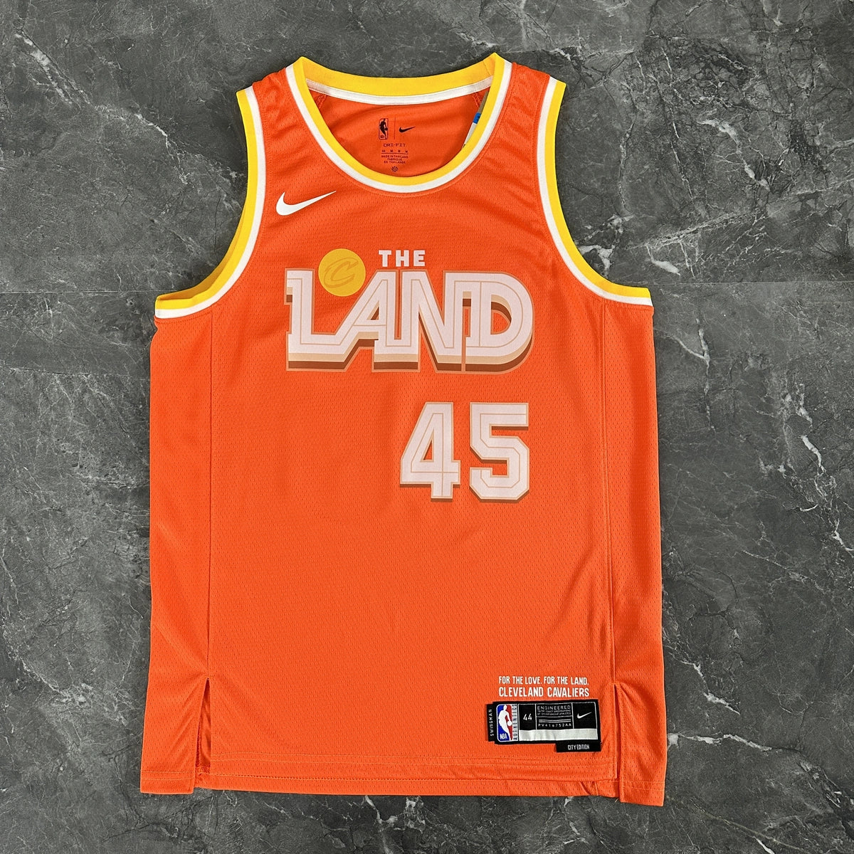 Cleveland Cavaliers 2025-26 city edition basketball jersey angled back view in team colors for basketball fans