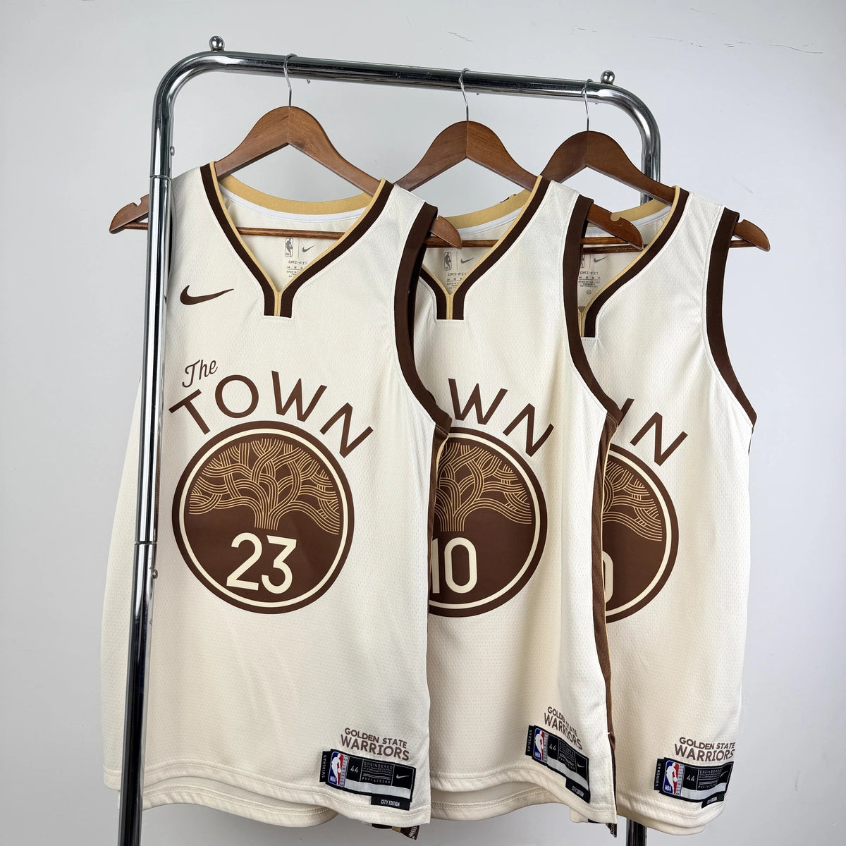 Golden State Warriors 2025-26 city edition basketball jersey side angle view in team colors for basketball fans