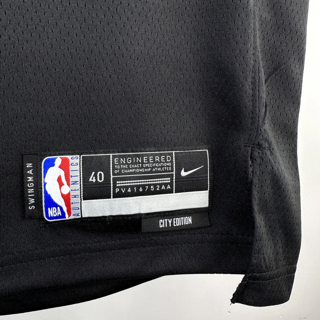 New Orleans Pelicans 2025-26 city edition basketball jersey close-up of jock tag and hem details in team colors for basketball fans