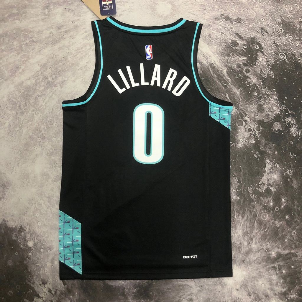 Portland Trail Blazers 2025-26 city edition basketball jersey angled front view in team colors for basketball fans