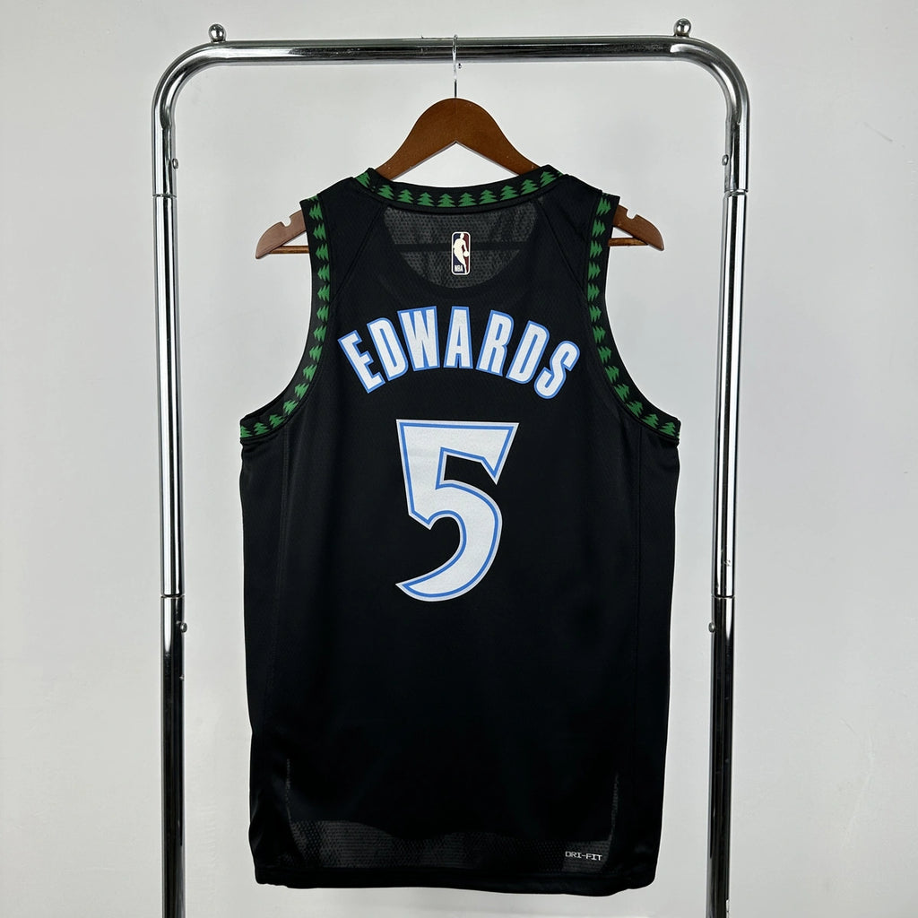 Minnesota Timberwolves 2025-26 throwback edition basketball jersey close-up of jock tag and hem details in team colors for basketball fans