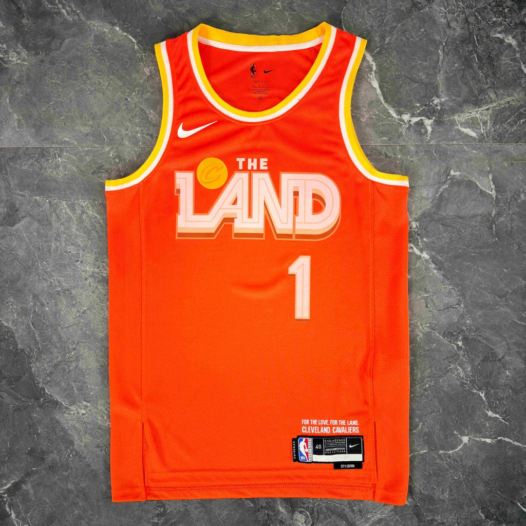 Cleveland Cavaliers 2025-26 city edition basketball jersey close-up of jock tag and hem details in team colors for basketball fans