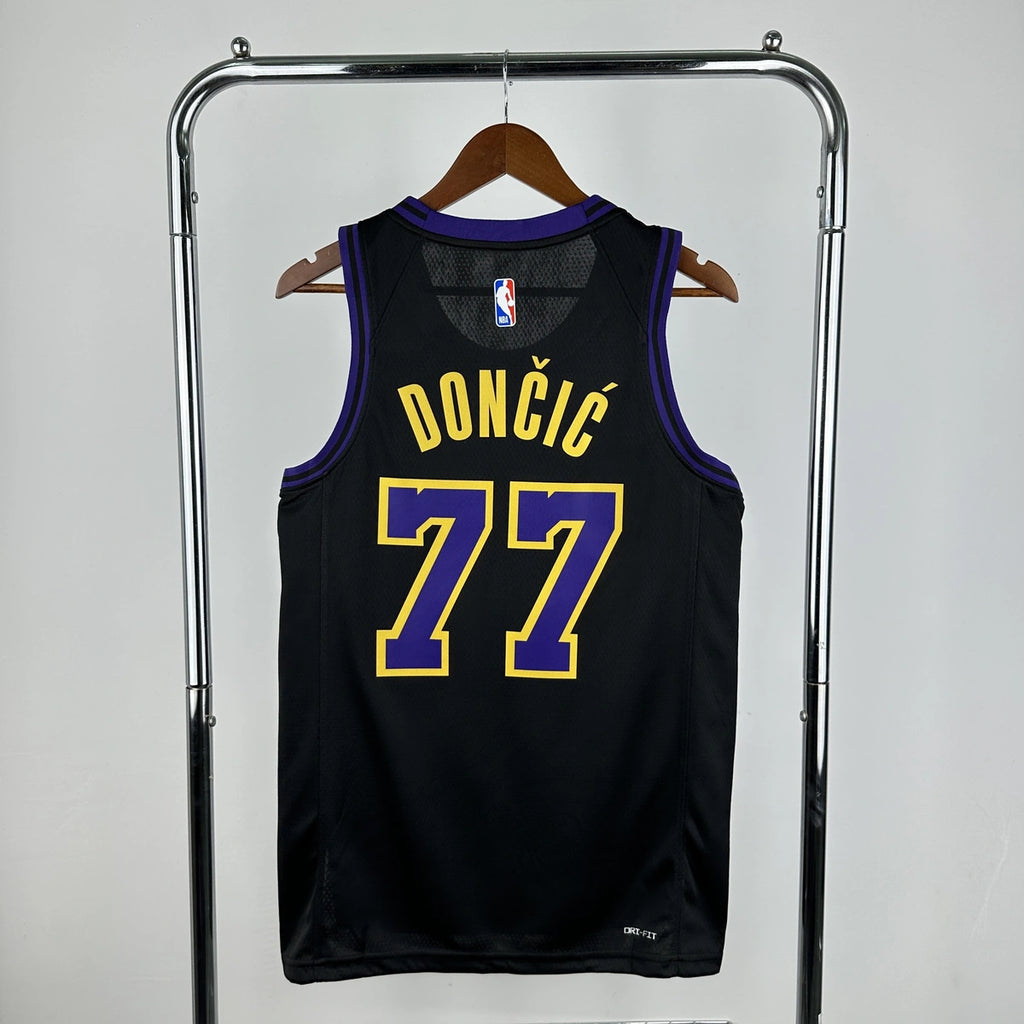 Los Angeles Lakers 2025-26 city edition basketball jersey back view in team colors for basketball fans