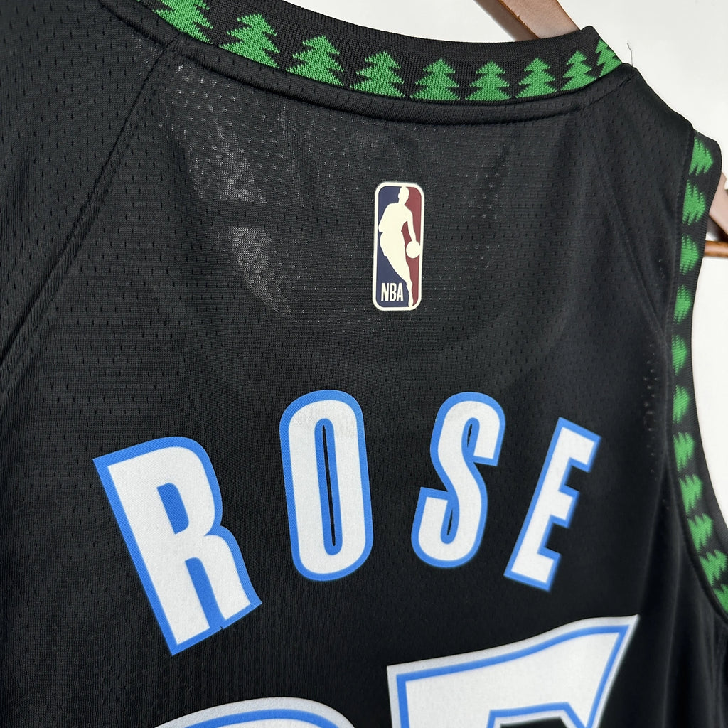 Minnesota Timberwolves 2025-26 throwback edition basketball jersey close-up of team logo embroidery in team colors for basketball fans