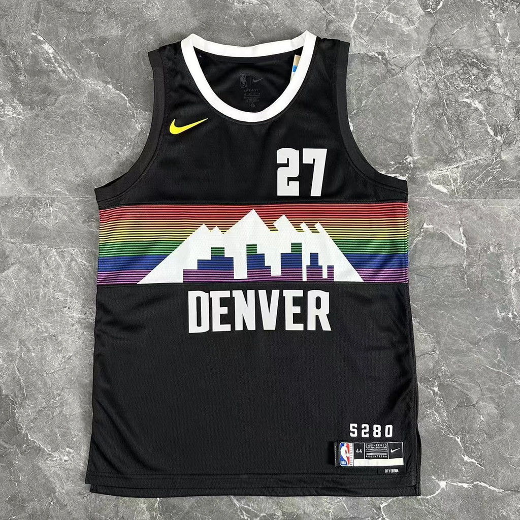 Denver Nuggets 2025-26 city edition basketball jersey side angle view in team colors for basketball fans