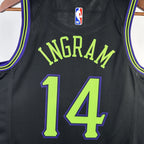 New Orleans Pelicans 2025-26 city edition basketball jersey close-up of collar and neckline stitching in team colors for basketball fans