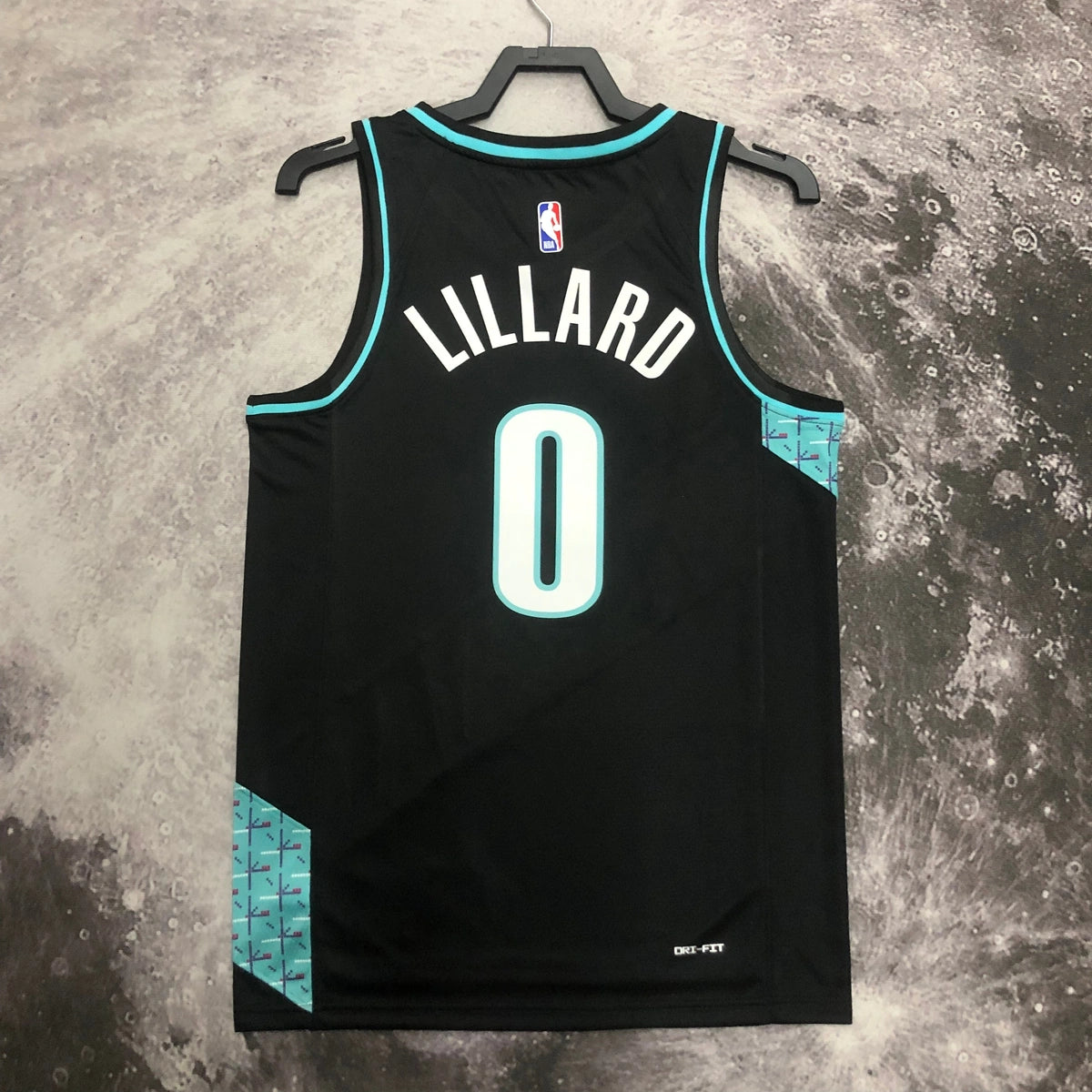 Portland Trail Blazers 2025-26 city edition basketball jersey angled back view in team colors for basketball fans