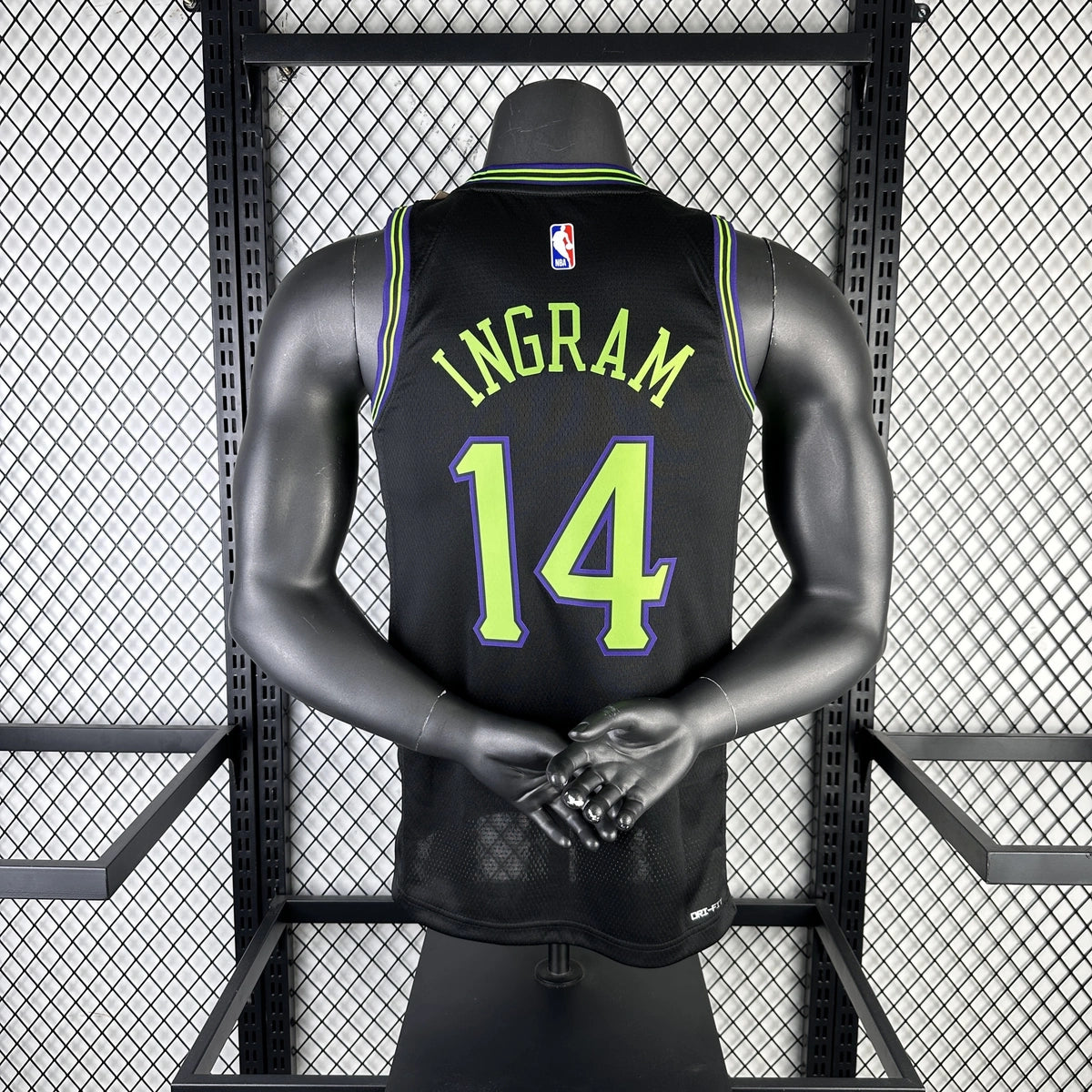 New Orleans Pelicans 2025-26 city edition basketball jersey angled back view in team colors for basketball fans