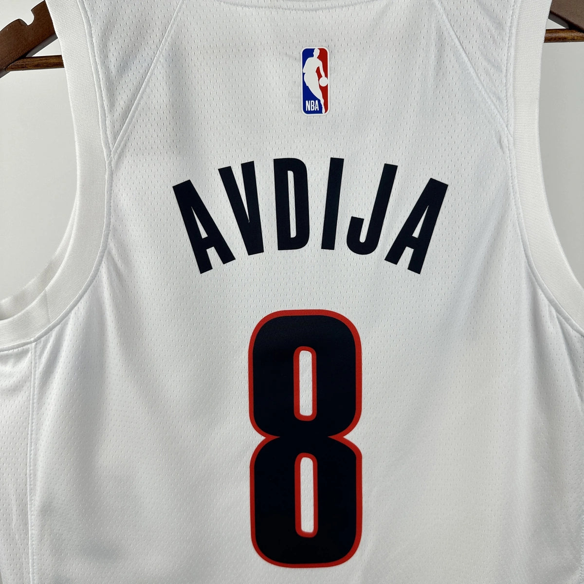 Portland Trail Blazers 2025-26 away basketball jersey angled back view in black for basketball fans